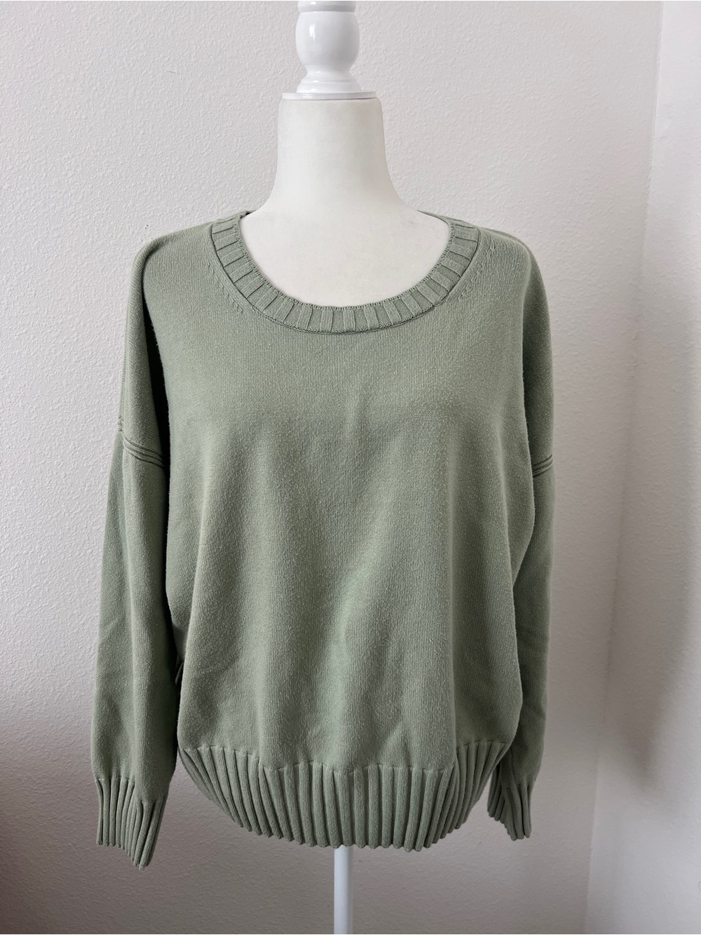 Banana Republic Sage Green Oversized Knit Sweater XXL - Picture 2 of 8